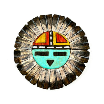 Sun Face Hand Craved Magnet by Darin Masawytewa