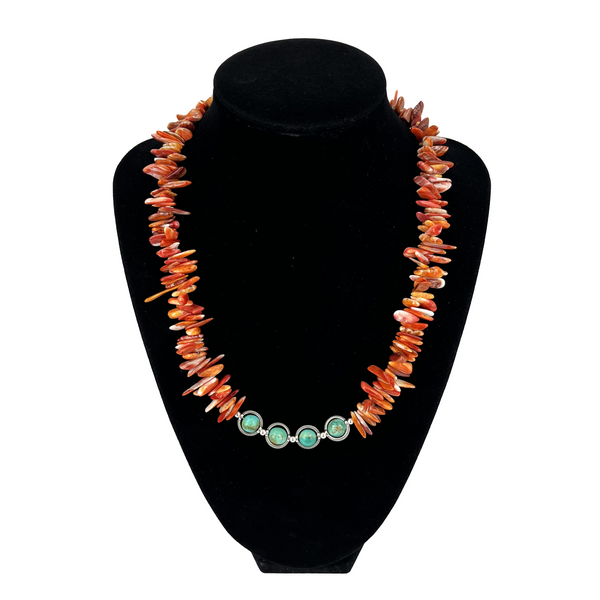 Spiny Oyster Necklace with Magnetic Clasp by Verna Yazzie