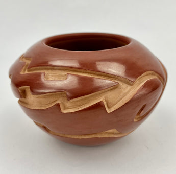 Avanyu Red Bowl Pottery by Vicki Martinez