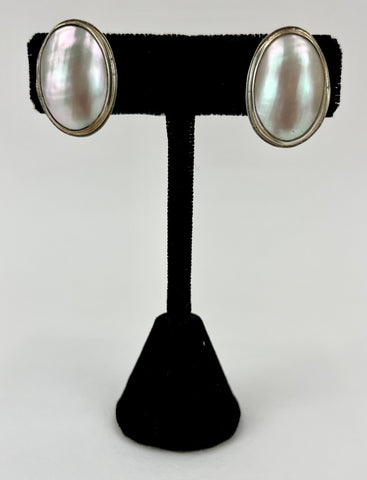 Mabe Pearl Dangle Earrings by Ralph Sena