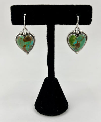 Turquoise Heart Earrings by Shane Casias
