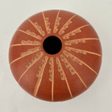 Red Scribed Seed Bowl by Keith Chino