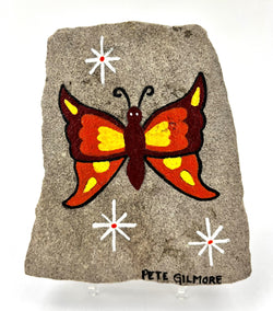 Small Orange Butterfly Folk Art by Peterson Gilmore