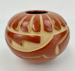 Red on Buff Feather Pottery by Denise Chavarria