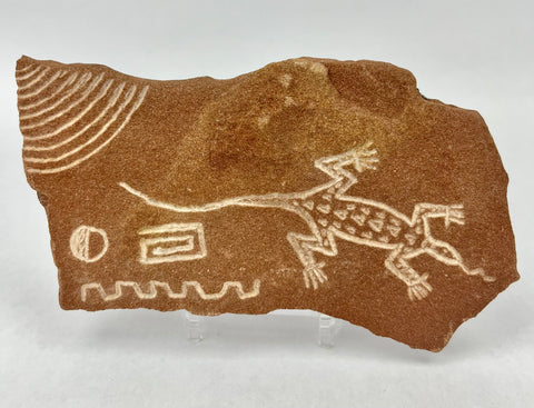 Lizard Petroglyph Folk Art by Pete Gilmore