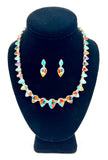 Multi Stone Inlay Teardrop Necklace& Earrings by Calvin Begay & Pam Daniels