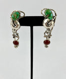 Silver and Multi Stone Earrings by Vernon Begaye