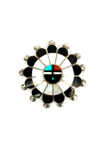 Zuni Sunface Pin by Pauline Lonjose