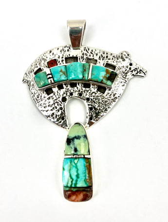 Turquoise Bear Pendant by Vernon Begaye