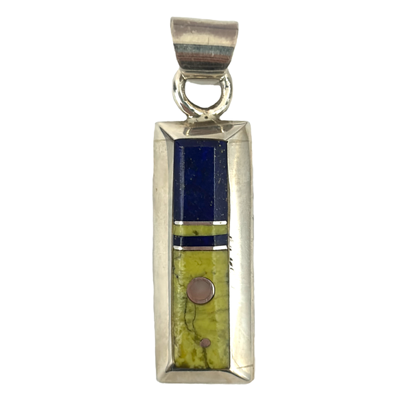 Lapis Lazuli and Serpentine Inlay Pendant