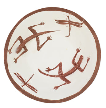  POTTERY: Lizard/Dragon Fly Bowl

