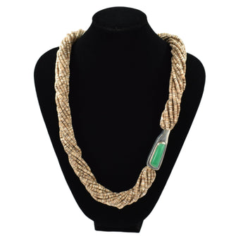 SEN788 NECK: Voluta W/Chyrsoprase Side Stone
