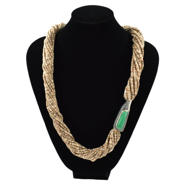 SEN788 NECK: Voluta W/Chyrsoprase Side Stone

