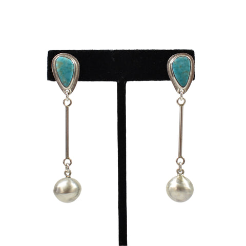 SEN852 ER: SS Bead/Turquoise Drop, Ralph Sena
