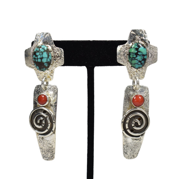 Turquoise Coral Earrings