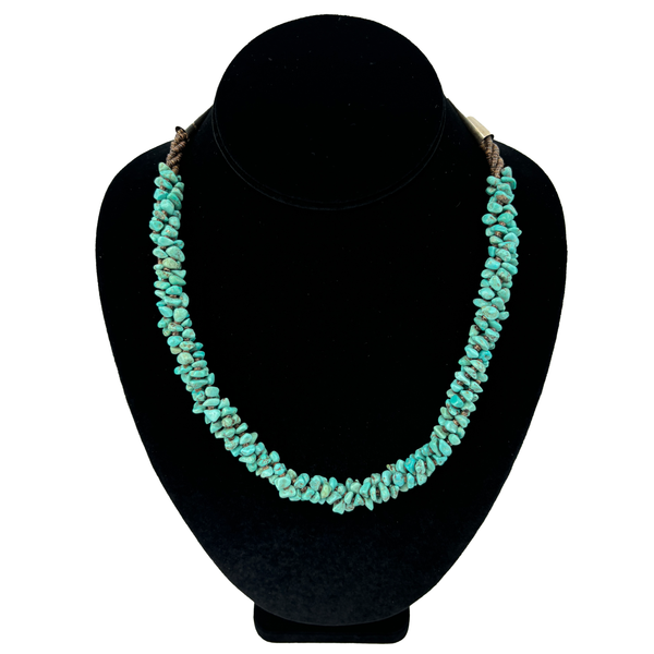 Twisted Turquoise and Heishi Necklace