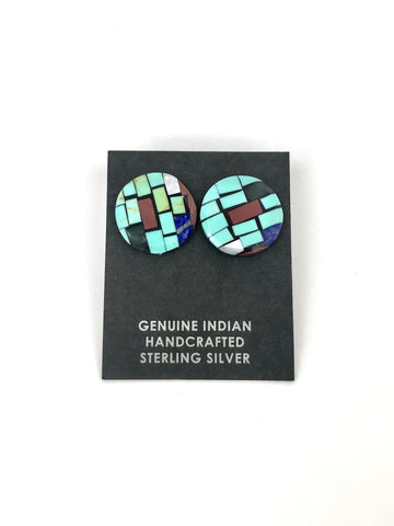 Multi-Stone Mosaic Earrings by Janalee Reano