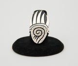 Sterling Silver Overlay Bear Paw Ring by Ruben Saufkie