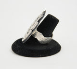 Sterling Silver Overlay Kokopelli Ring by Ruben Saufkie