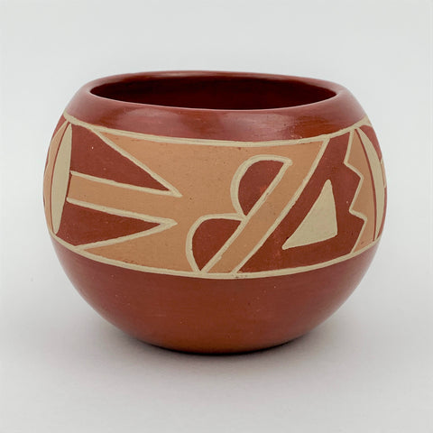 Red Polychrome Bowl by Rosita Cata