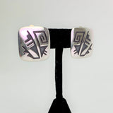 Sterling Silver Overlay "Prayer Feather and Rain Cloud" Clip Earrings by Anderson Koinva
