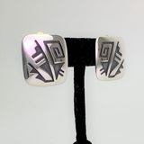 Sterling Silver Overlay "Prayer Feather and Rain Cloud" Clip Earrings by Anderson Koinva