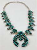 Sterling Silver & Turquoise Squash Blossom Necklace