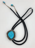 Sterling Silver and Morenci Turquoise Bola Tie by Jeanette Dale