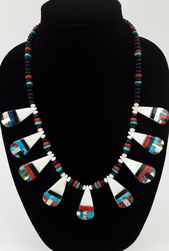 Traditional Inlay Necklace by Rodney Coriz