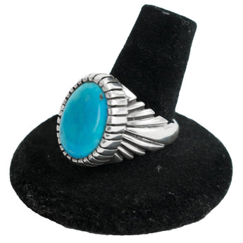 Sunburst Blue Gem Turquoise Ring by Bryan Joe