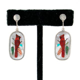 Inlay Cardinal Pendant and Earrings Set by Harlan Coonsis