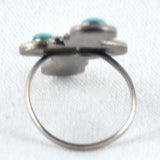 Vintage Oblong Four Teardrop Turquoise Ring