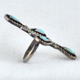 Vintage Four Teardrops Turquoise Ring