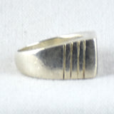 Inlay Coral & Jet Ring by Tracey Knifewing