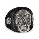 Leather Skull Bracelet by Shane Casias