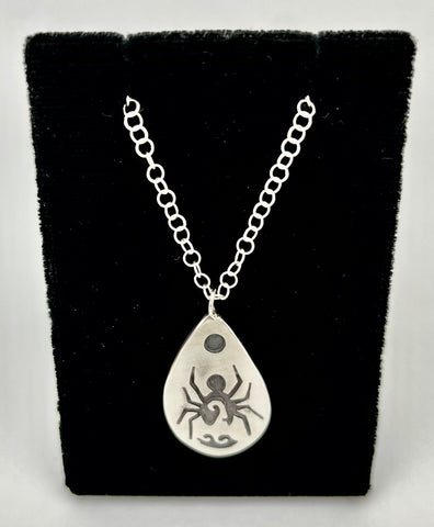 Overlay Spider and Water Pendant by Ambrose Namoki, Sr.