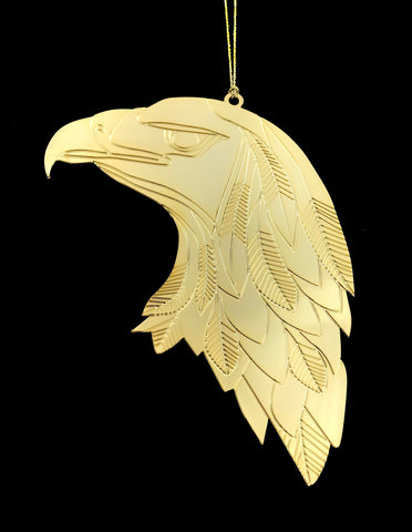 Gold Plate Eagle Head Ornament by Ray Tracey